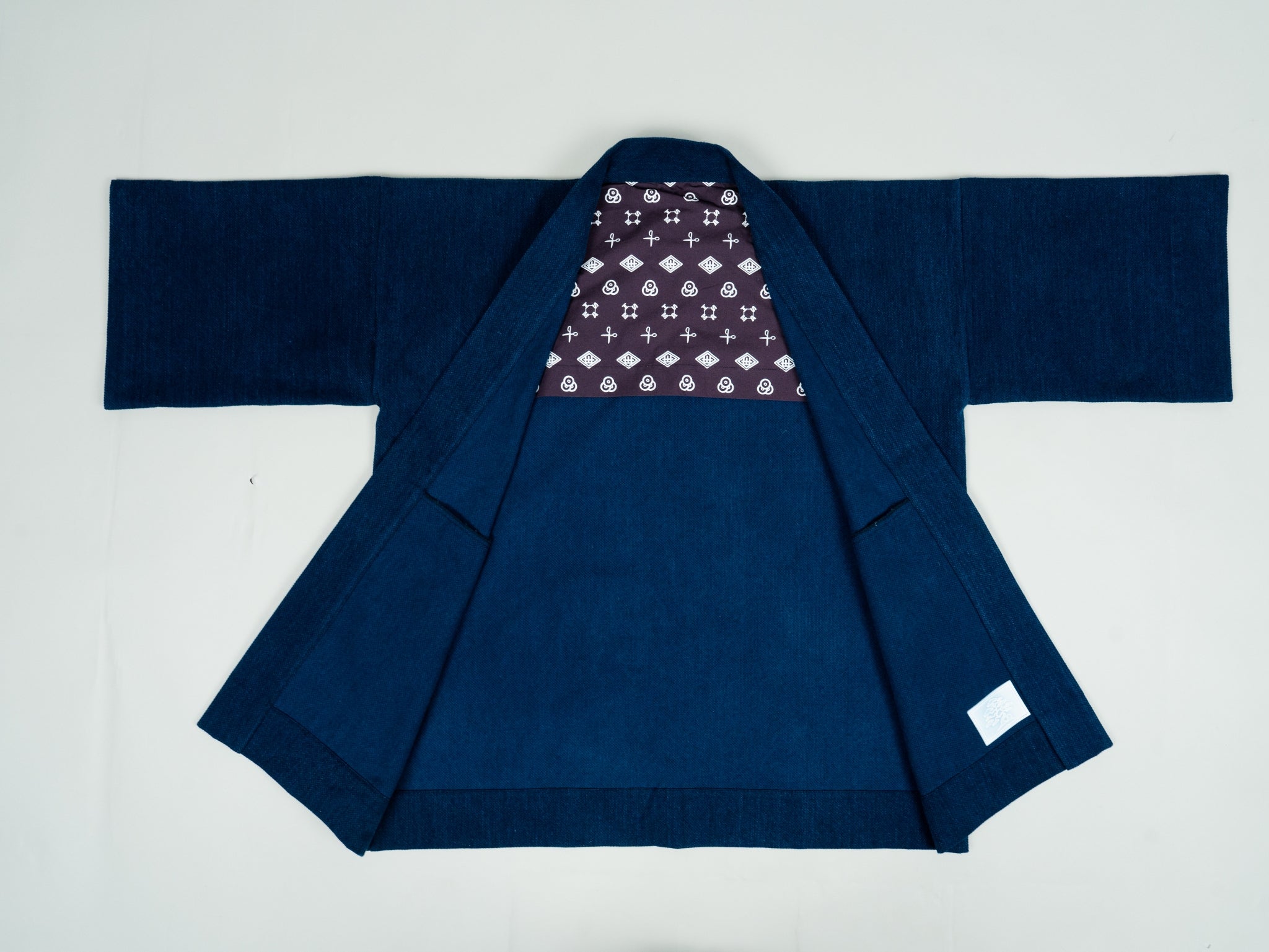 361 Hanten Jacket 深海｜刺子織を丸縫いした半纏ジャケット｜イサミ